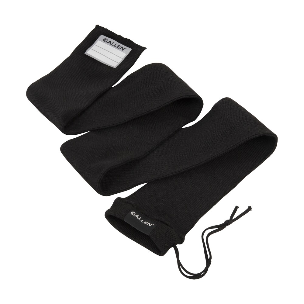 allen 13173 stretch knit gun sock black silicone treated knit w/custom id labeling holds rifles with scope or shotguns 52" l x 3.75" w interior dimensions Allen 13173 Stretch Knit Gun Sock Black Silicone-Treated Knit Sports South item 143508
