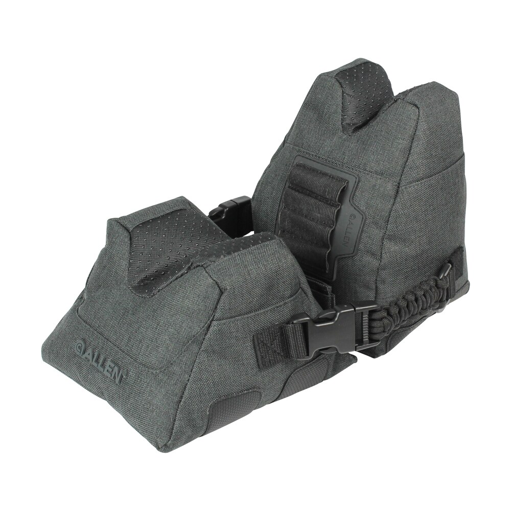 allen 18417 eliminator prefilled front and rear bag, gray polyester, side release buckles, weighs 4.50 lbs., 11.50" l x 7.50" h Allen 18417 Eliminator Prefilled Front and Rear Bag, Gray Polyester, Side Release Buckles, Sports South item 143534
