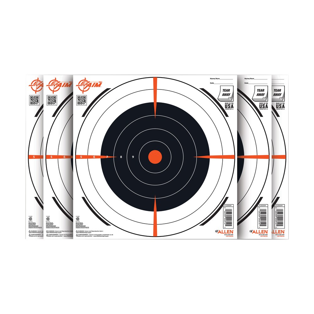 ez aim 15334100 shooting target bullseye paper hanging 12" x 12" black/white 100 per pack EZ-Aim 15334100 Shooting Target Bullseye Paper Hanging 12" x 12" Black/White 100 Per Pack Sports South item 143546