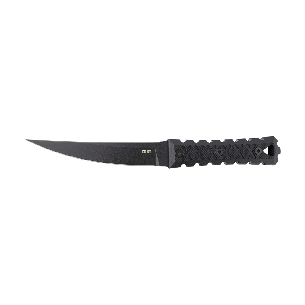 crkt 2927 hz6 6.50" fixed plain black matte baked on anti rust sk 5 steel blade/black w/carved x's g10 handle includes sheath CRKT 2927 HZ6 6.50" Fixed Plain Black Matte Baked-On Anti Rust SK-5 Steel Blade/Black Sports South item 143724