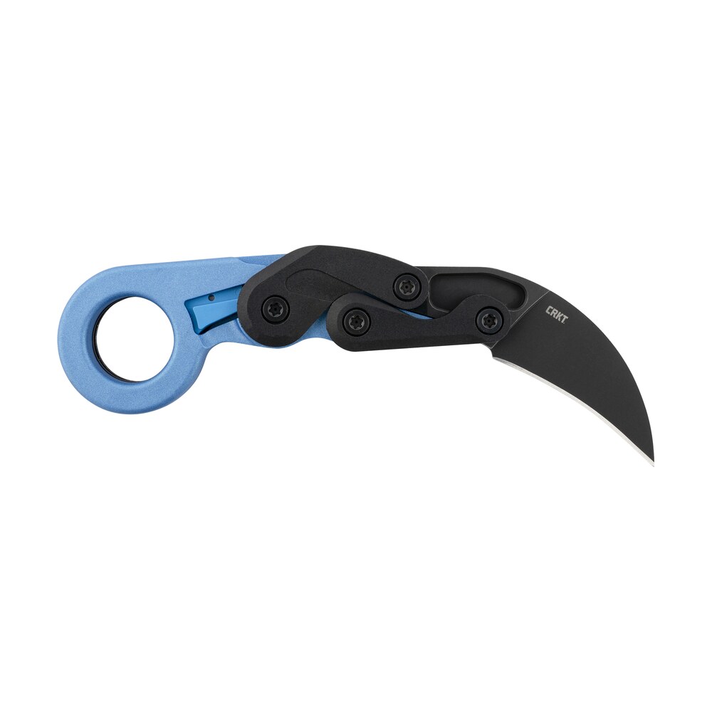 crkt 4041b provoke 2.47" folding hawkbill plain black stonewashed 4116 stainless steel blade/blue metallic grivory handle CRKT 4041B Provoke 2.47" Folding Hawkbill Plain Black Stonewashed 4116 Stainless Steel Sports South item 143725