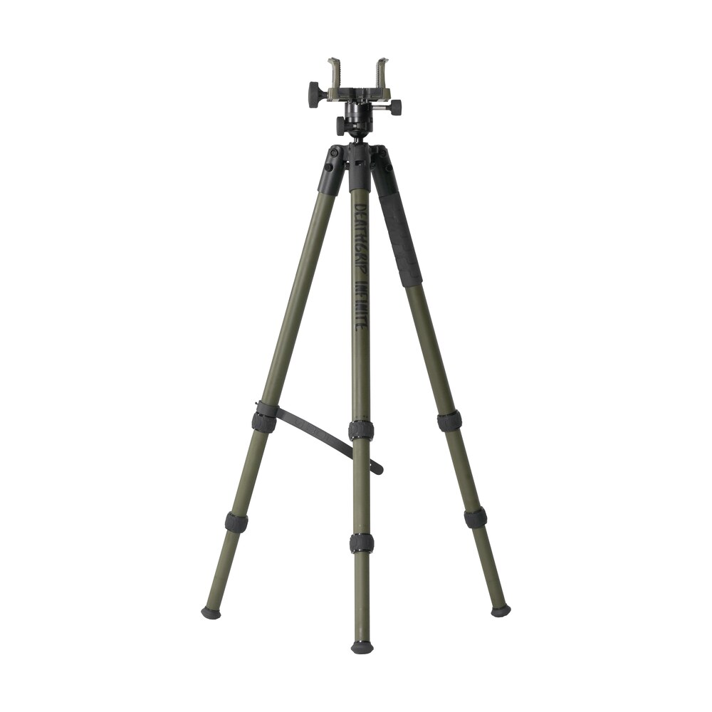 bog pod 1159188 deathgrip infinite tripod, aluminum with black/od green finish, ball head mount, hybrid foot & deathgrip clamping system 6.5" 59" Bog-Pod 1159188 DeathGrip Infinite Tripod, Aluminum Sports South item 143790