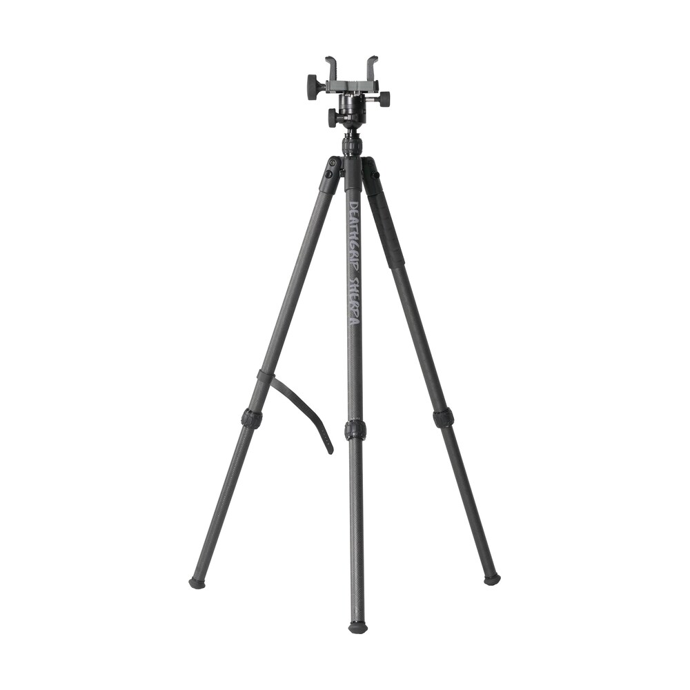 bog pod 1168229 deathgrip sherpa tripod with removable center post black/carbon fiber legs rubber with removeable spike Bog-Pod 1168229 DeathGrip Sherpa Tripod Sports South item 143792