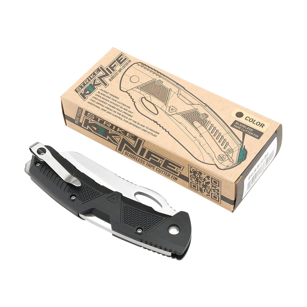 strike industries k1bk k1 3.51" folding plain aus 8a ss blade black textured polymer handle includes pocket clip Strike Industries K1BK K1 3.51" Folding Plain AUS-8A SS Blade Black Textured Polymer Handle Sports South item 143848
