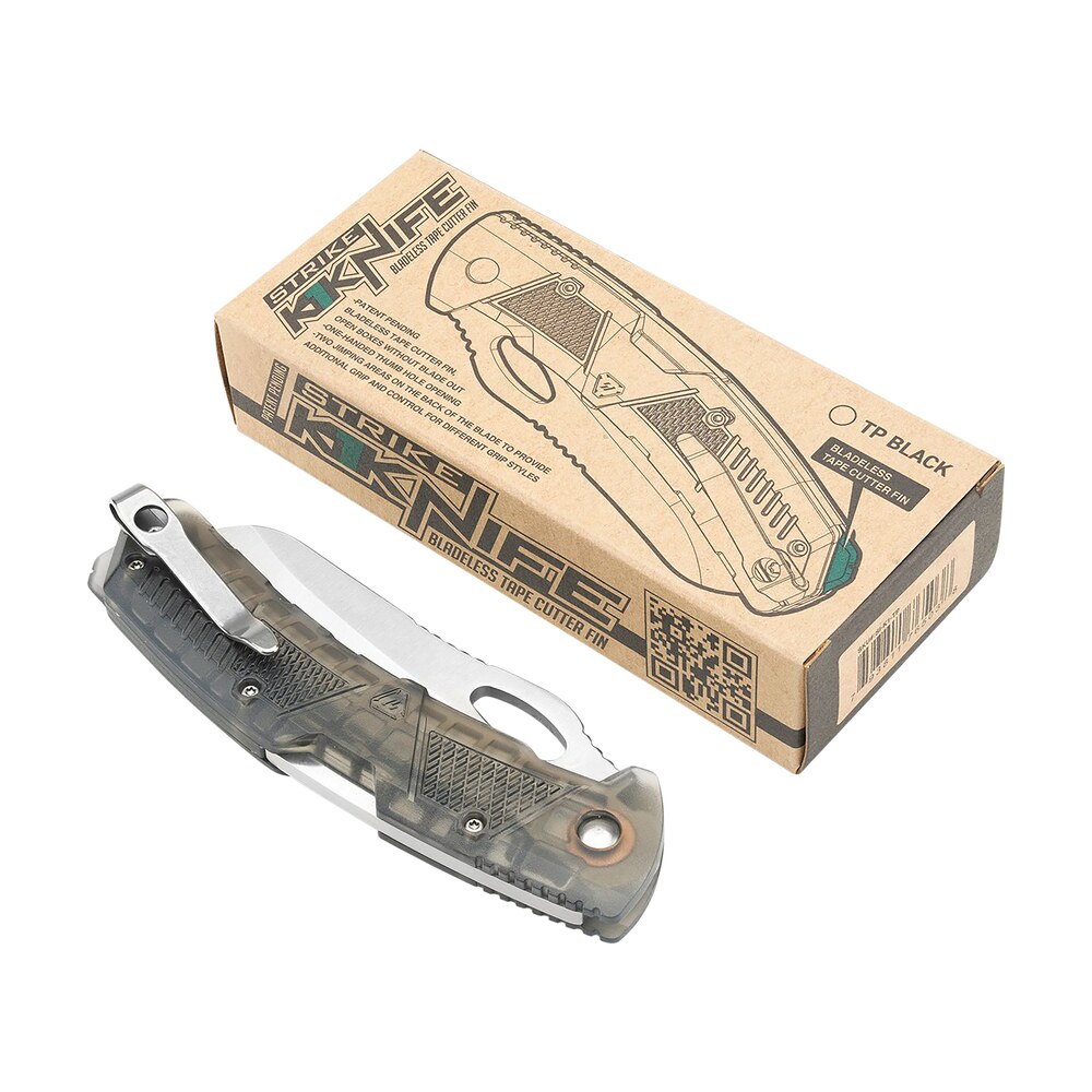 strike industries k1tp k1 3.51" folding plain aus 8a ss blade smoke textured polymer handle includes pocket clip Strike Industries K1TP K1 3.51" Folding Plain AUS-8A SS Blade Smoke Textured Polymer Handle Sports South item 143849