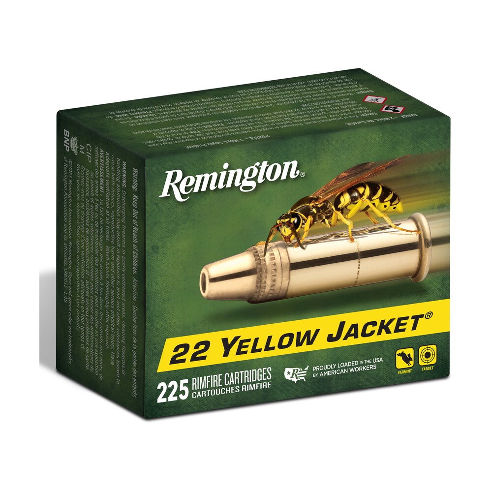 remington ammunition 21233 yellow jacket rimfire 22lr 33gr truncated cone hollow point 225 per box/10 case Remington Ammunition 21233 Yellow Jacket Rimfire 22LR 33gr Truncated Cone Hollow Point 225 Per Sports South item 143902