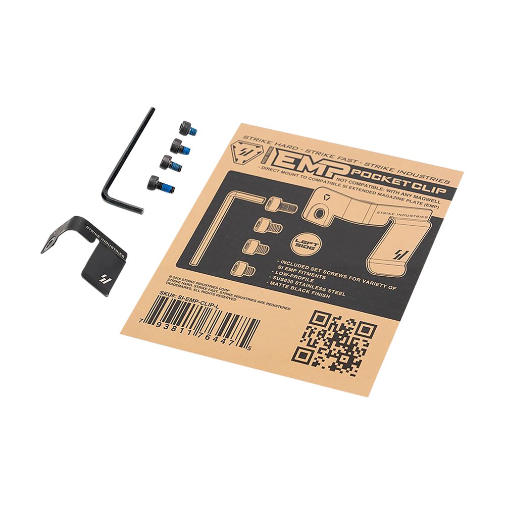 strike industries empclipl magazine pocket clip stainless steel black for si emp mag extension left hand Strike Industries EMPCLIPL Magazine Pocket Clip Stainless Steel Black for SI EMP Mag Extension Sports South item 144024