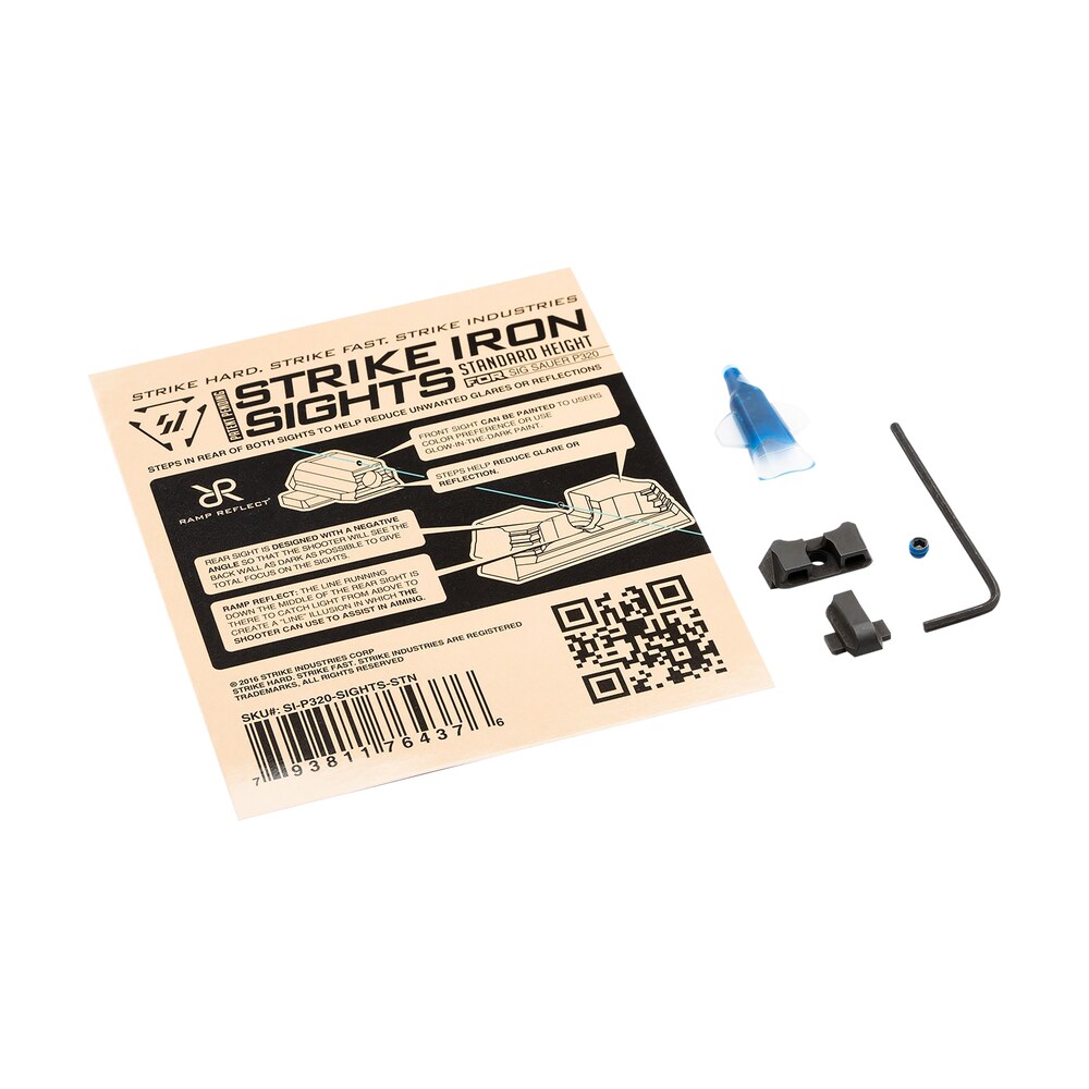 strike industries p320sightsstn strike iron sights black/blank front sight black/blank rear sight sig sauer p320 with rear dovetail standard height Strike Industries P320SIGHTSSTN Strike Iron Sights Black/Blank Front Sight Black/Blank Rear Sports South item 144050