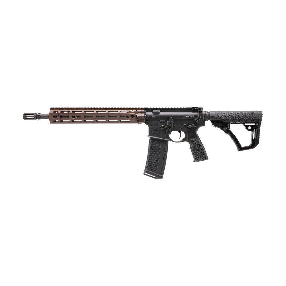 daniel defense 0219104238047 m4a1 riii 5.56x45mm nato 14.50" 30+1, black rec/furniture, oem stock & grip, 12.50" fde m lok handgaurd, ambi controls, pinned & welded flash hider Daniel Defense 0219104238047 M4A1 RIII 5.56x45mm NATO 14.50" 30+1, Black Rec/Furniture, OEM Sports South item 144156