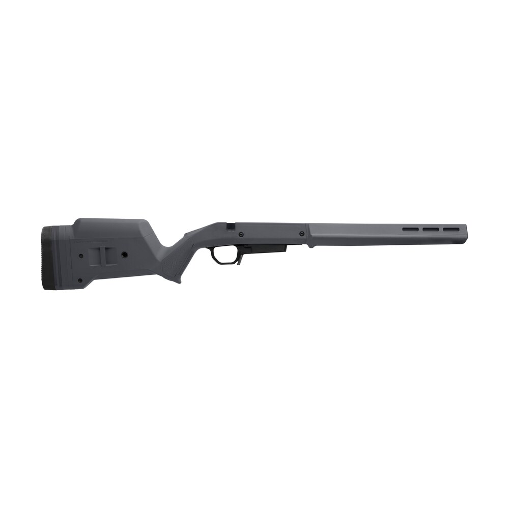 magpul mag1207gry hunter american stock gray adjustable synthetic stock with aluminum chassis for short action ruger american right hand includes stanag mag well Magpul MAG1207GRY Hunter American Stock Gray Adjustable Synthetic Stock Sports South item 144178