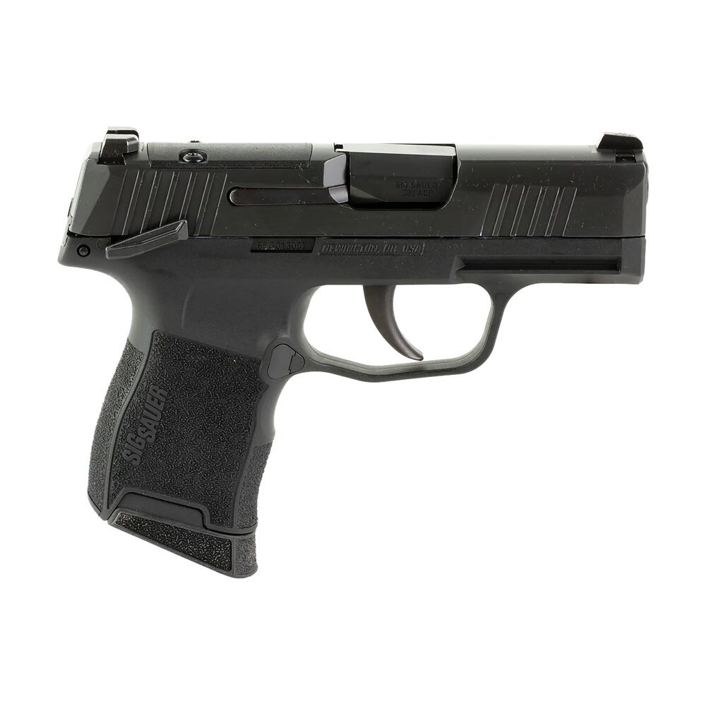 sig sauer 365380bssms p365 micro compact 380 acp 10+1 3.10" black carbon steel barrel, black nitron optic ready/serrated slide & frame w/sig rail, black polymer grips, manual safety, right hand Sig Sauer 365380BSSMS P365 Micro-Compact 380 ACP 10+1 3.10" Black Carbon Steel Sports South item 144260
