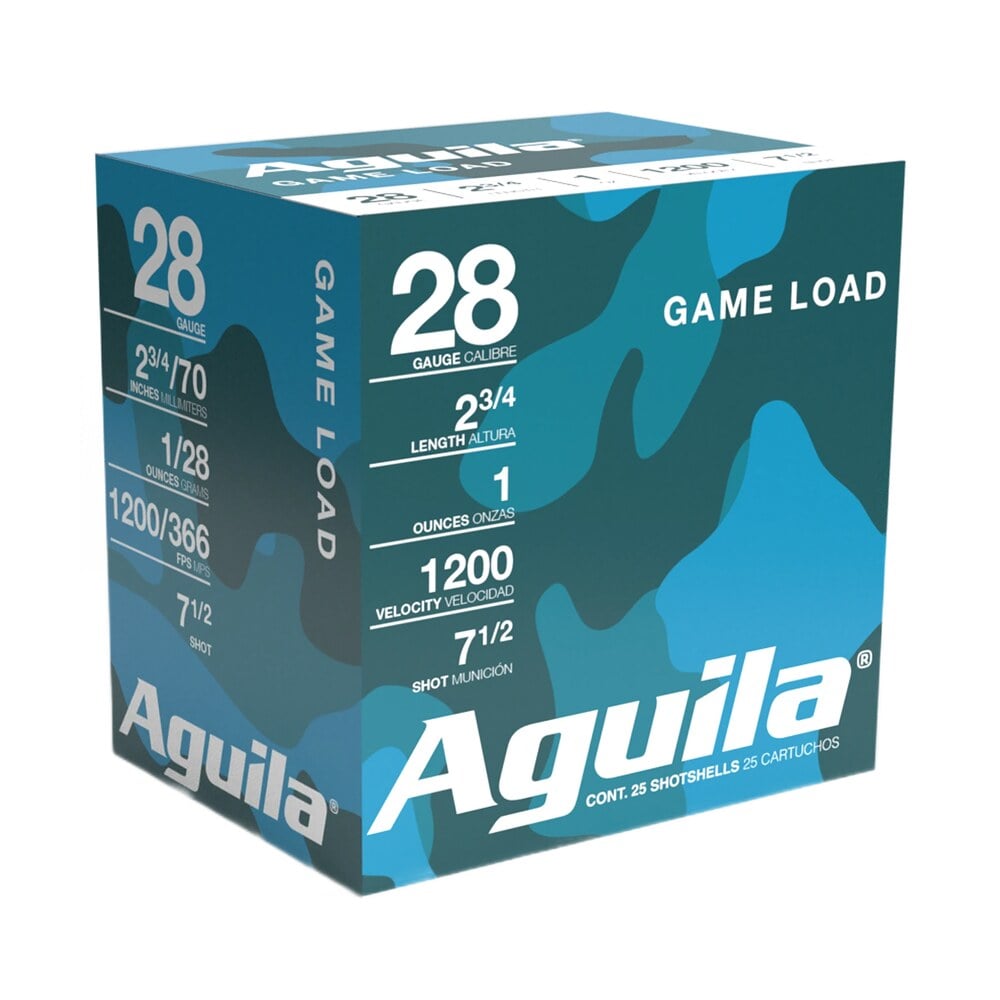 aguila 1chb2837 game load 28gauge 2.75" 1oz 7.5shot 25 per box/20 case Aguila 1CHB2837 Game Load 28Gauge 2.75" 1oz 7.5Shot 25 Per Box/20 Case Sports South item 144395