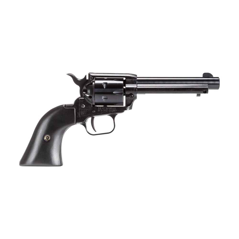 heritage mfg rr22b4 bbk rough rider 22 lr 6 shot 4.75" black oxide alloy steel barrel, black zinc alloy frame, black oxide cylinder, black laminate wood grip Heritage Mfg RR22B4-BBK Rough Rider 22 LR 6 Shot 4.75" Black Oxide Alloy Steel Sports South item 144435