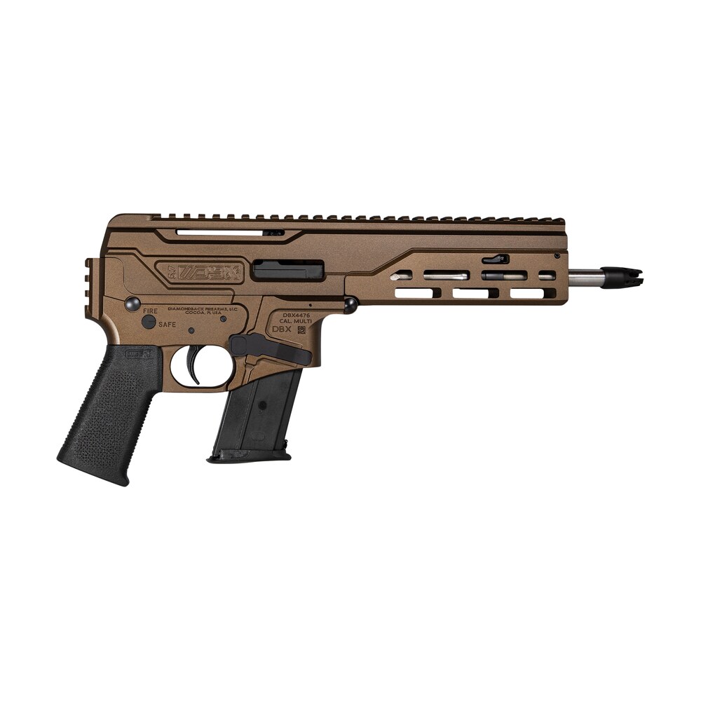 diamondback db1614l071 dbx 5.7x28mm 20+1 8" stainless threaded barrel, m lok handguard, midnight bronze cerakote aluminum picatinny rail receiver, black magpul k grip Diamondback DB1614L071 DBX 5.7x28mm 20+1 8" Stainless Threaded Sports South item 144810