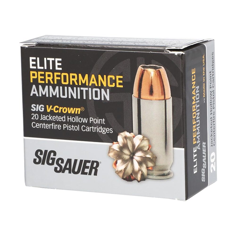 sig sauer e10mm20020 elite performance 10mmauto 200gr v crown jacketed hollow point 20 per box/10 case Sig Sauer E10MM20020 Elite Performance 10mmAuto 200gr V-Crown Jacketed Hollow Point 20 Per Sports South item 144888