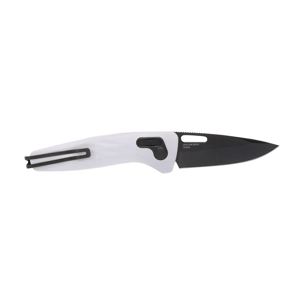 s.o.g sog12730557 one zero xr 3.10" folding plain black chrome cryo cpm s35vn steel blade/ white sculpted aluminum handle S.O.G SOG12730557 One-Zero XR 3.10" Folding Plain Black Chrome Cryo CPM S35VN Steel Blade/ Sports South item 144943