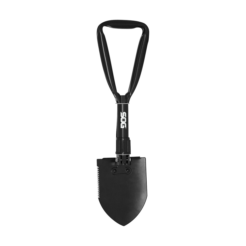 s.o.g sogf08n entrenching tool folding shovel plain/serrated blade black powder coated high carbon steel handle 18.25" long includes sheath S.O.G SOGF08N Entrenching Tool Folding Shovel Plain/Serrated Blade Black Powder Coated High Sports South item 145012