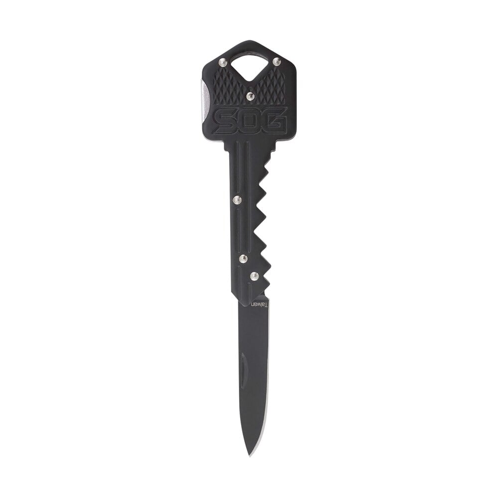 s.o.g sogkey101 key 1.50" folding plain drop point black hardcased 5cr13mov ss blade/black stainless steel handle S.O.G SOGKEY101 Key 1.50" Folding Plain Drop Point Black Hardcased 5Cr13MoV SS Blade/Black Sports South item 145027