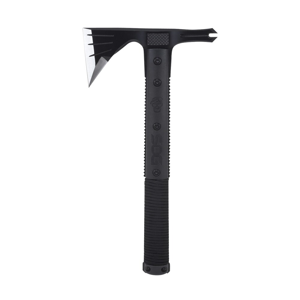 s.o.g sogsk1001cp survival hawk 3" blade 2cr13mov ss blade black w/reflective paracord grn handle 12.10" long tomahawk S.O.G SOGSK1001CP Survival Hawk 3" Blade 2Cr13MoV SS Blade Black Sports South item 145059