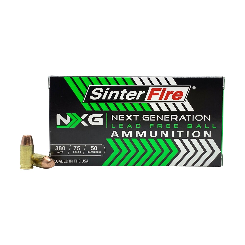 sinterfire inc sf38075nxg next generation (nxg) 380acp 75gr lead free ball 50 per box/20 case SinterFire Inc SF38075NXG Next Generation (NXG) 380ACP 75gr Lead Free Ball 50 Per Box/20 Case Sports South item 145253