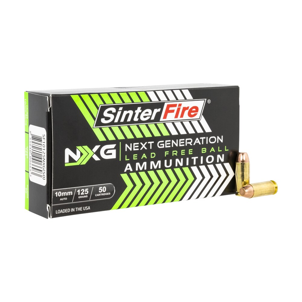 sinterfire inc sf10125nxg next generation (nxg) 10mmauto 125gr lead free ball 50 per box/20 case SinterFire Inc SF10125NXG Next Generation (NXG) 10mmAuto 125gr Lead Free Ball 50 Per Box/20 Sports South item 145255