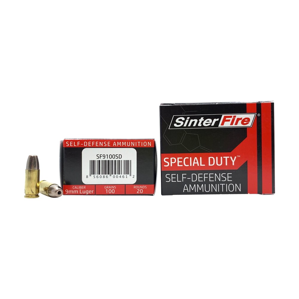 sinterfire inc sf9100sd special duty (sd) 9mmluger 100gr lead free frangible hollow point 20 per box/10 case SinterFire Inc SF9100SD Special Duty (SD) 9mmLuger 100gr Lead Free Frangible Hollow Point 20 Sports South item 145256