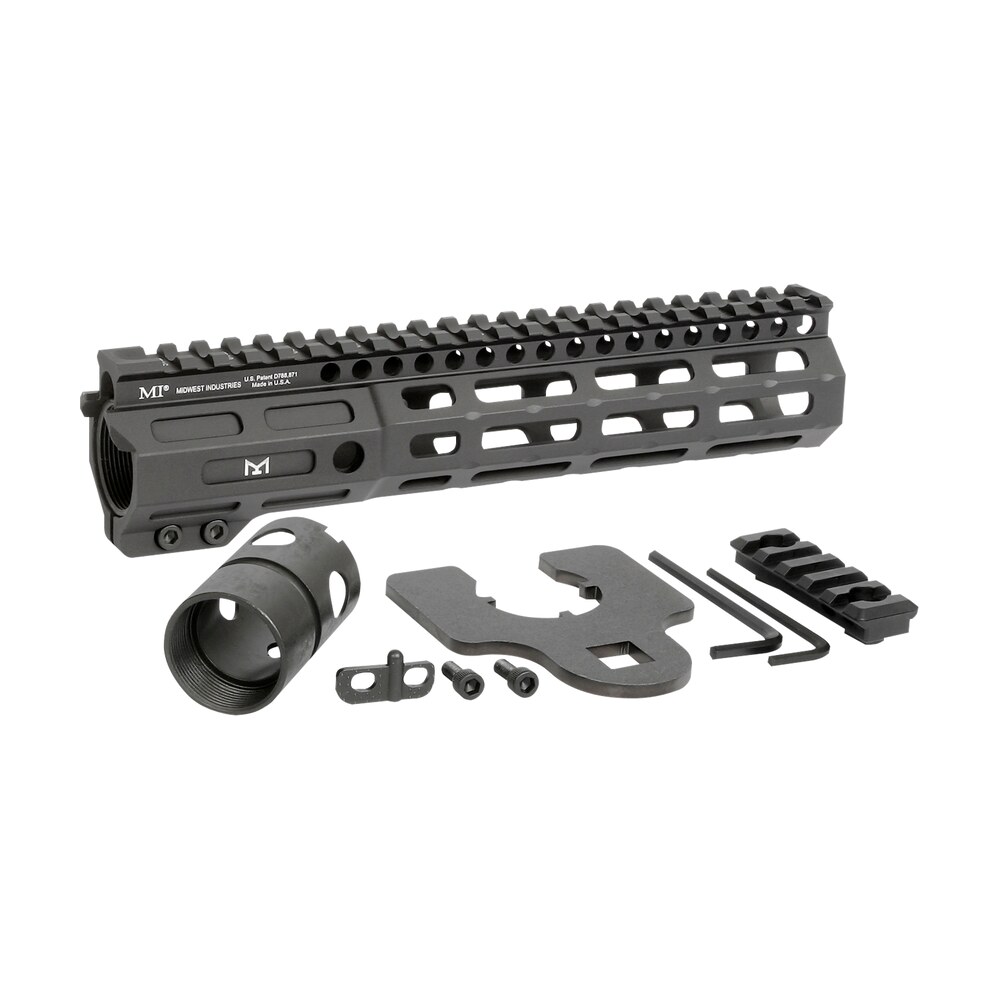 midwest industries minf925 night fighter 9.25" m lok black hardcoat anodized aluminum includes barrel wrench, nut, & 5 slot rail Midwest Industries MINF925 Night Fighter 9.25" M-LOK Black Hardcoat Anodized Aluminum Includes Sports South item 145267