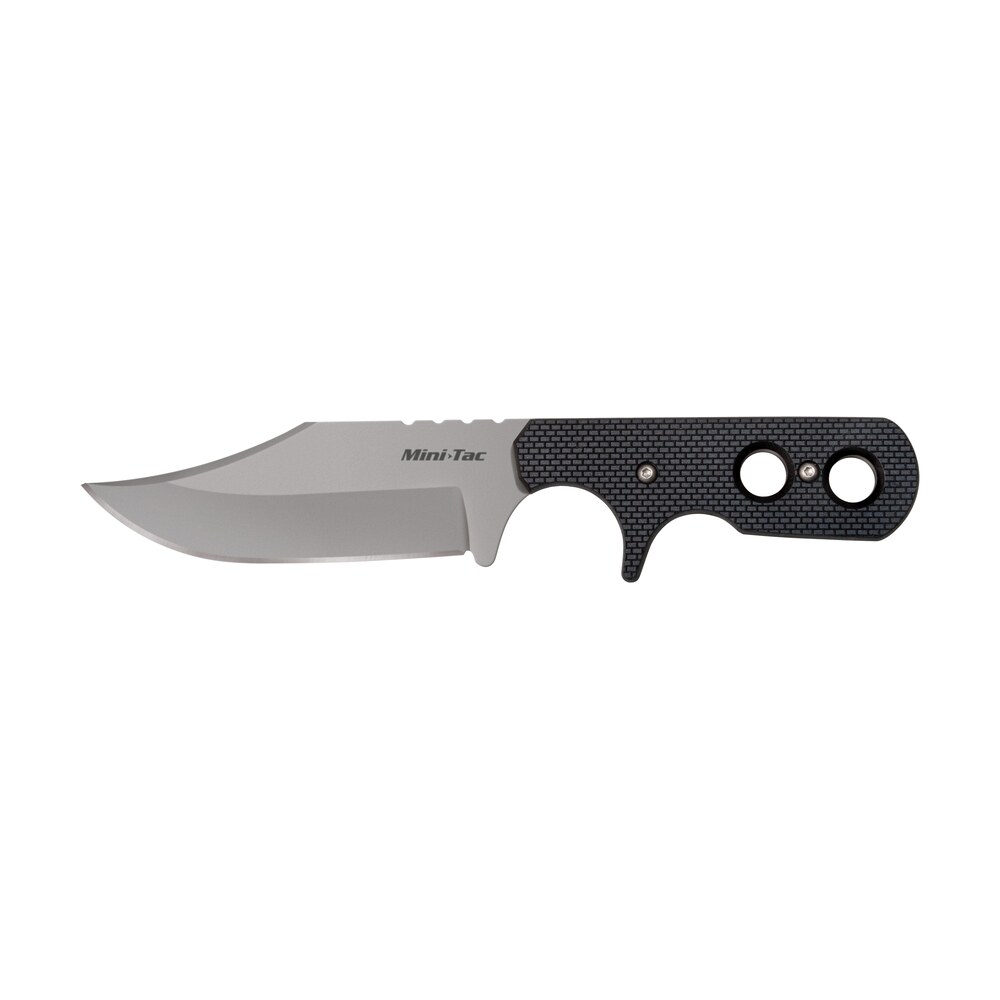 cold steel cs 49hcf mini tac 3.63" fixed bowie plain stone washed 8cr13mov ss blade/ black griv ex handle includes bead chain lanyard/sheath Cold Steel CS-49HCF Mini Tac 3.63" Fixed Bowie Plain Stone Washed 8Cr13MoV SS Blade/ Black Sports South item 145275