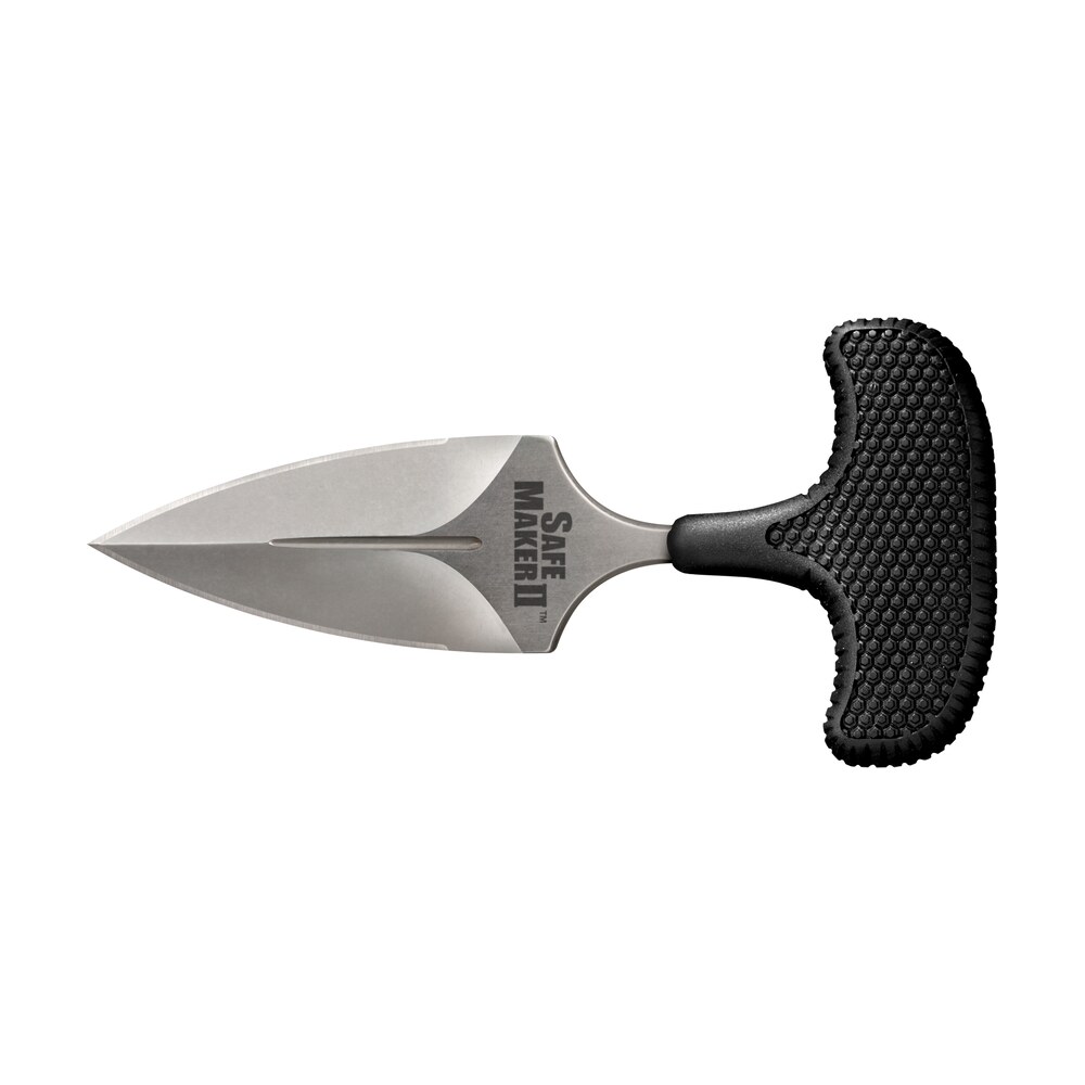 cold steel cs12dcst safe maker ii 3.25" fixed spear point plain stone washed aus 8a ss blade/ black textured kray ex handle includes sheath Cold Steel CS12DCST Safe Maker II 3.25" Fixed Spear Point Plain Stone Washed AUS-8A SS Blade/ Sports South item 145277