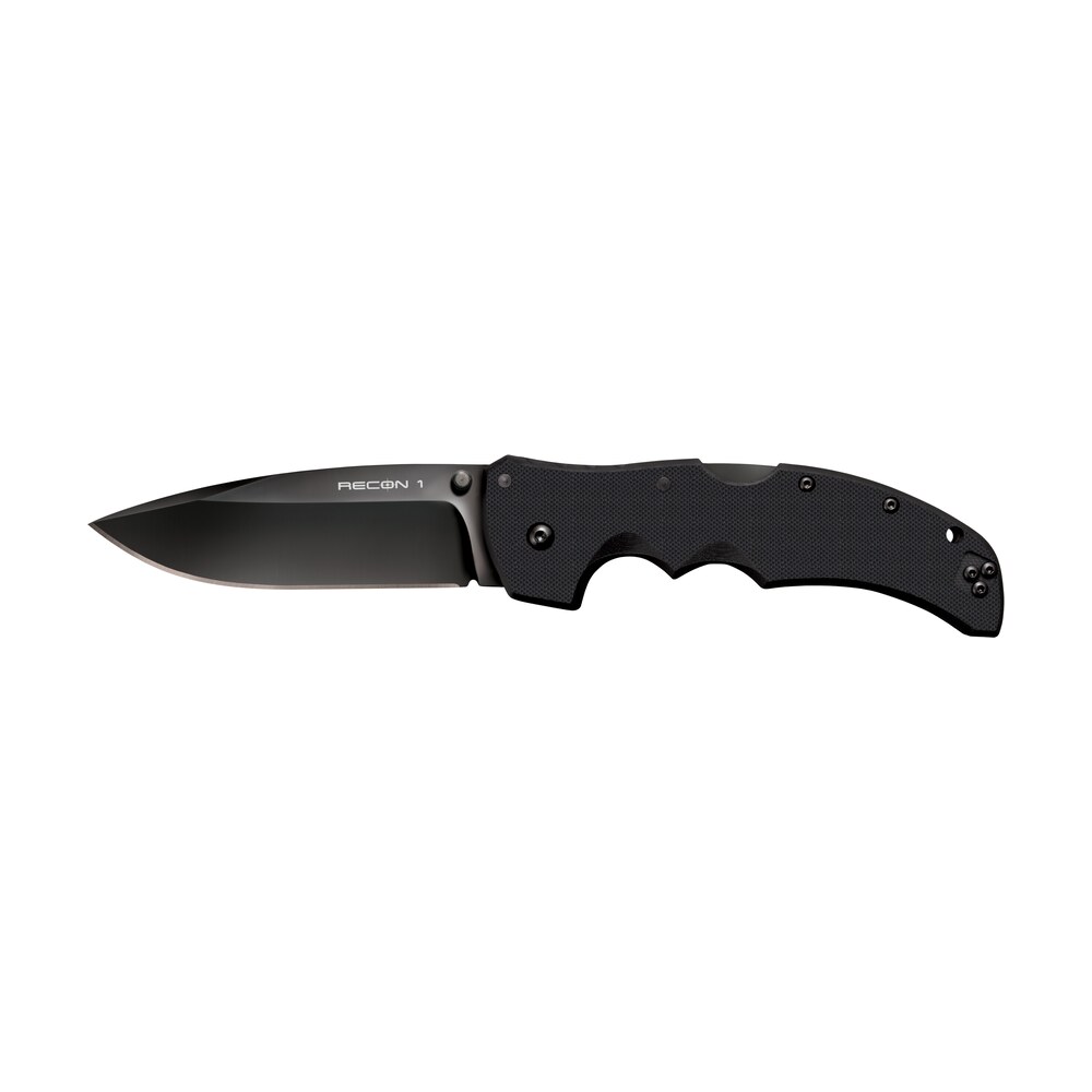 cold steel cs27bs recon 1 4" folding spear point plain dlc coated american s35vn blade/black g10 handle includes pocket clip Cold Steel CS27BS Recon 1 4" Folding Spear Point Plain DLC Coated American S35VN Blade/Black Sports South item 145278