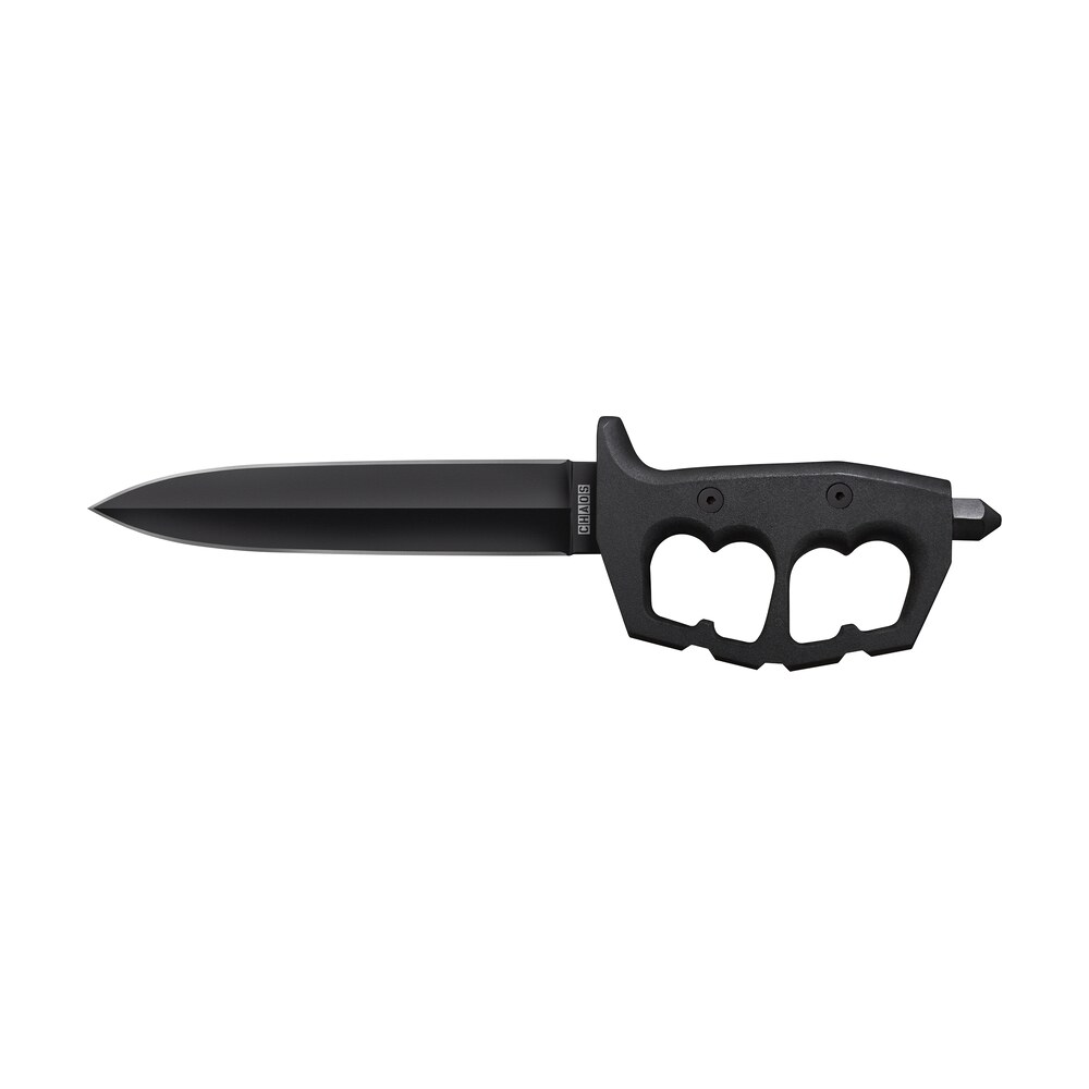 cold steel cs 80ntp chaos double edge 7.50" fixed plain black sk 5 high carbon blade/black w/ "d" ring guards aluminum handle Cold Steel CS-80NTP Chaos Double Edge 7.50" Fixed Plain Black SK-5 High Carbon Blade/Black Sports South item 145340