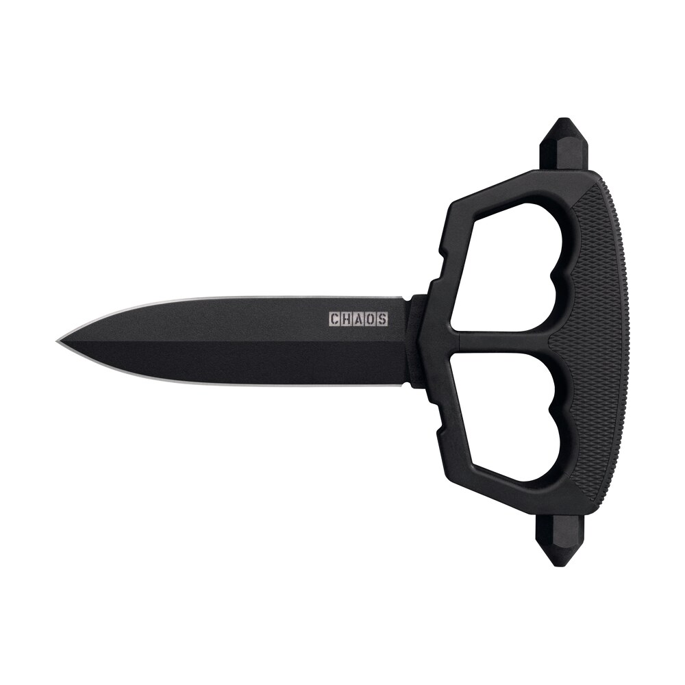 cold steel cs80nt3 chaos push knife 5" fixed plain black matte powder coat sk 5 steel blade/ black w/d guard handle griv ex w/overmold kray ex handle includes belt loop/sheath Cold Steel CS80NT3 Chaos Push Knife 5" Fixed Plain Black Matte Powder Coat SK-5 Steel Blade/ Sports South item 145359