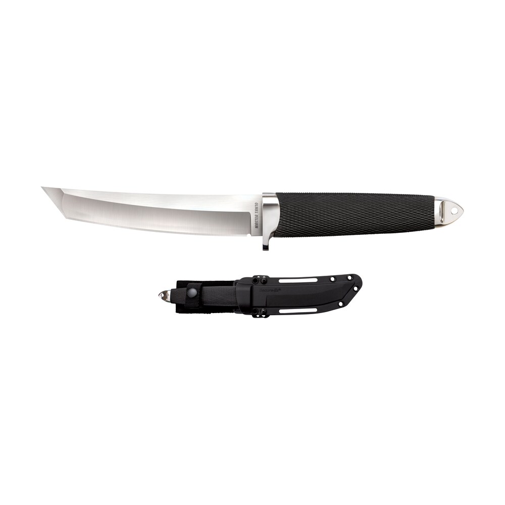 cold steel cs 35ab san mai master 6" fixed tanto plain satin vg 10 san mai blade/black textured/oval kray ex handle includes sheath Cold Steel CS-35AB San Mai Master 6" Fixed Tanto Plain Satin VG-10 San Mai Blade/Black Sports South item 145381
