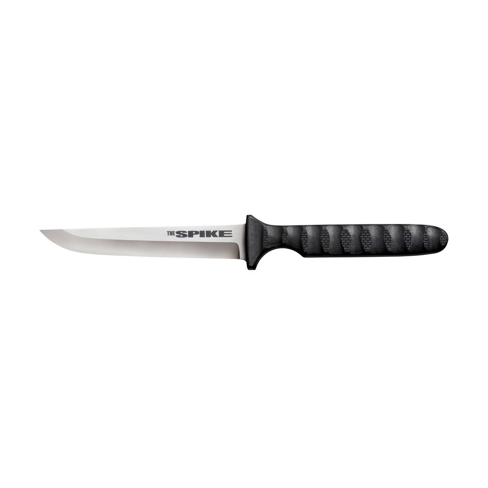 cold steel cs 53ncc spike 4" fixed drop point plain cryo 4116 ss blade/black scalloped griv ex handle includes bead chain lanyard/sheath Cold Steel CS-53NCC Spike 4" Fixed Drop Point Plain Cryo 4116 SS Blade/Black Scalloped Griv-Ex Sports South item 145387