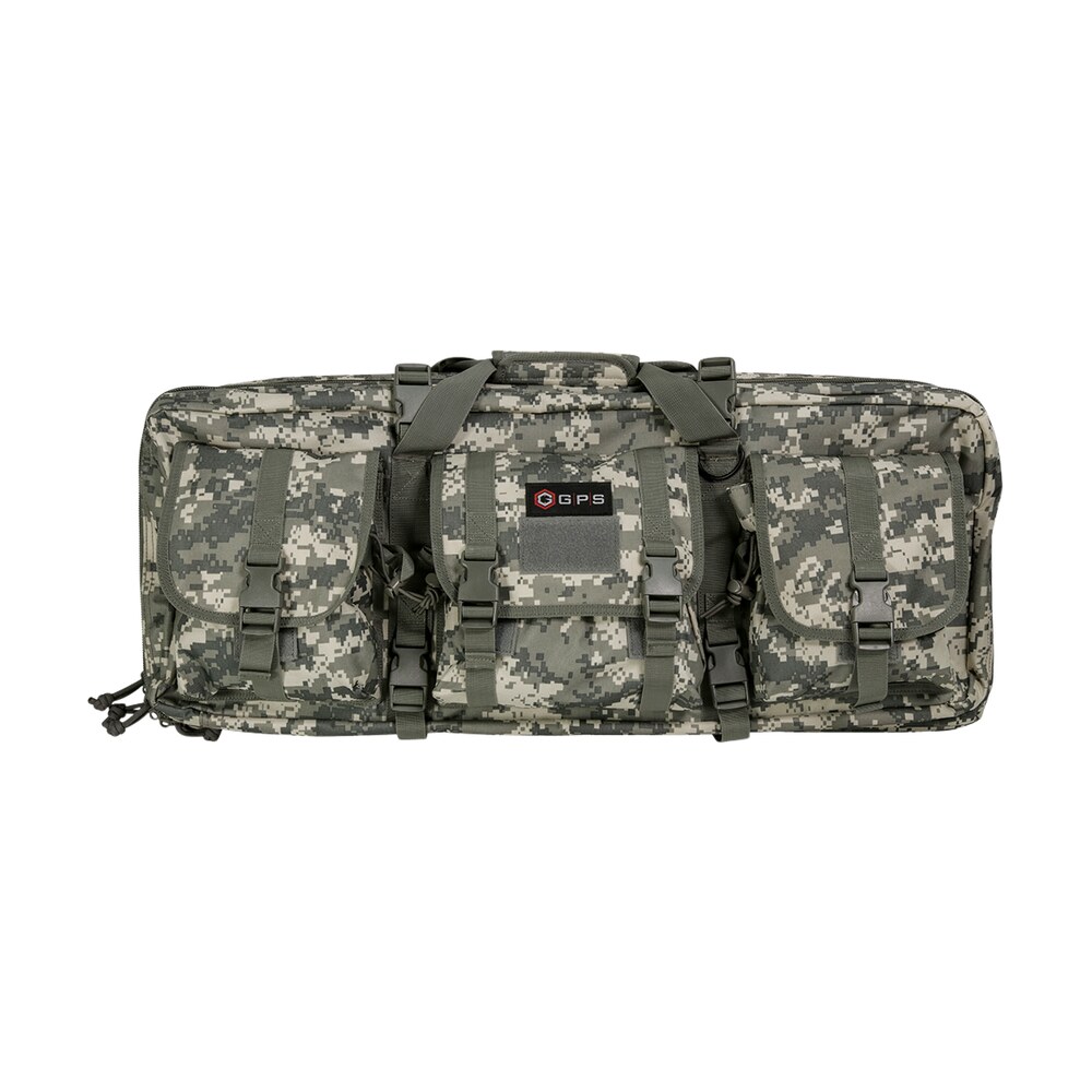 gps bags drc28acu double rifle case a tacs au 600d polyester w/ 2 padded pistol sleeves molle webbing & lockable zippers GPS Bags DRC28ACU Double Rifle Case A-TACS AU 600D Polyester Sports South item 145413
