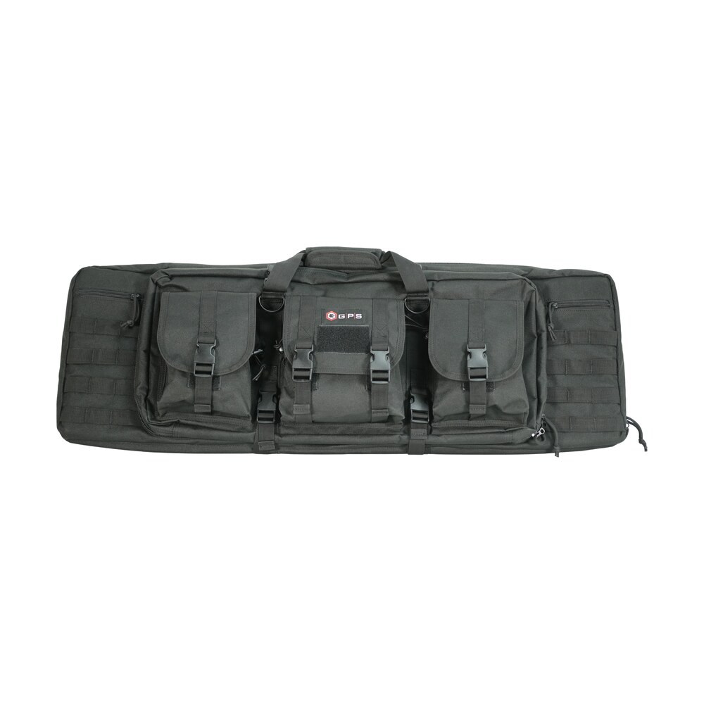 gps bags drc36 double rifle case 36" black 600d polyester w/ 2 padded pistol sleeves molle webbing & lockable zippers GPS Bags DRC36 Double Rifle Case 36" Black 600D Polyester Sports South item 145414