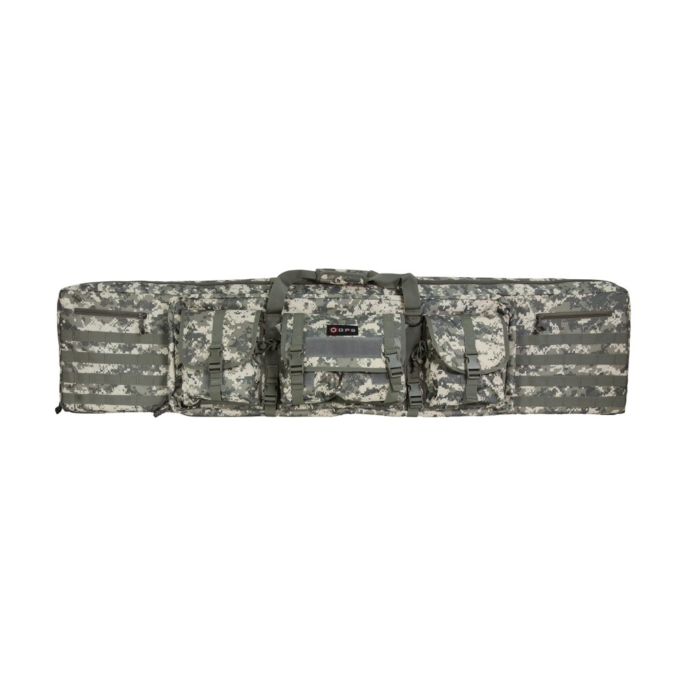gps bags drc55acu double rifle case a tacs au 600d polyester w/ 2 padded pistol sleeves molle webbing & lockable zippers GPS Bags DRC55ACU Double Rifle Case A-TACS AU 600D Polyester Sports South item 145418