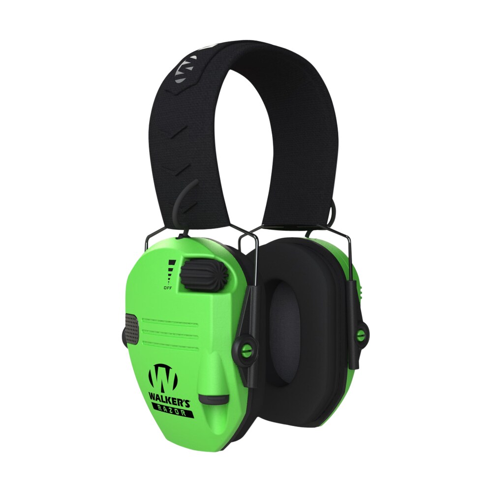 walker's gwprsemhvg razor slim electronic muff 23 db over the head hi viz green/black polymer Walker's GWPRSEMHVG Razor Slim Electronic Muff 23 dB Over the Head Hi-Viz Green/Black Polymer Sports South item 145474