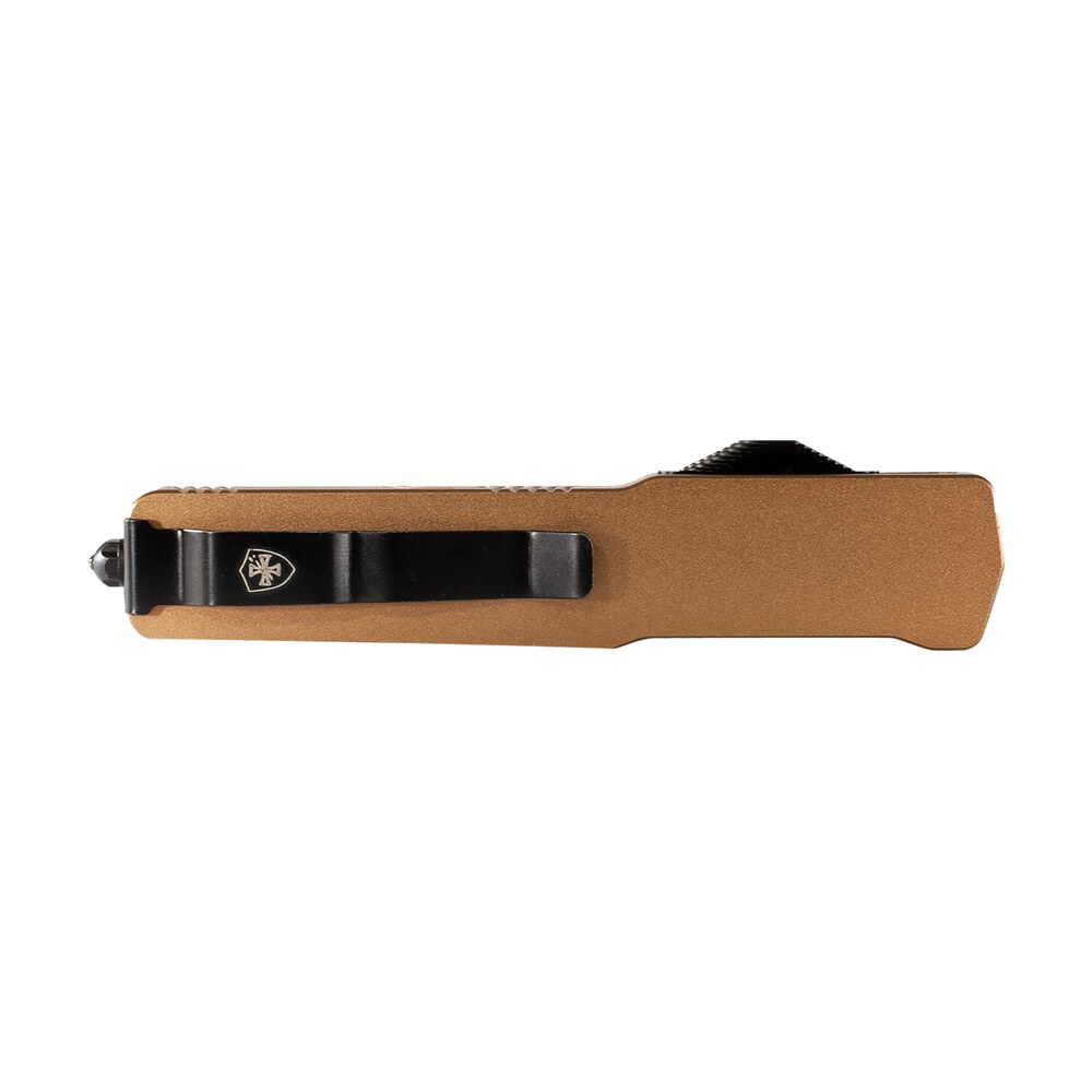 templar knife maab321 premium lw slim 8.09" otf drop point plain black oxide stonewashed powdered d2 steel blade, 4.93" bronze anodized aluminum handle Templar Knife MAAB321 Premium LW Slim 8.09" OTF Drop Point Plain Black Oxide Stonewashed Sports South item 145733