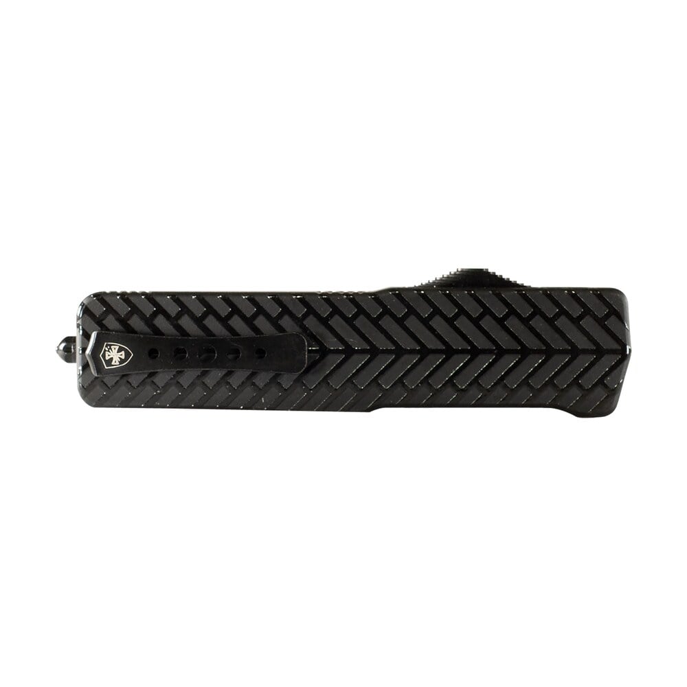 templar knife lahbg52 premium lw large 3.55" otf tanto part serrated black oxide stonewashed d2 steel blade, 5.25" black herringbone aluminum handle Templar Knife LAHBG52 Premium LW Large 3.55" OTF Tanto Part Serrated Black Oxide Stonewashed D2 Sports South item 145742