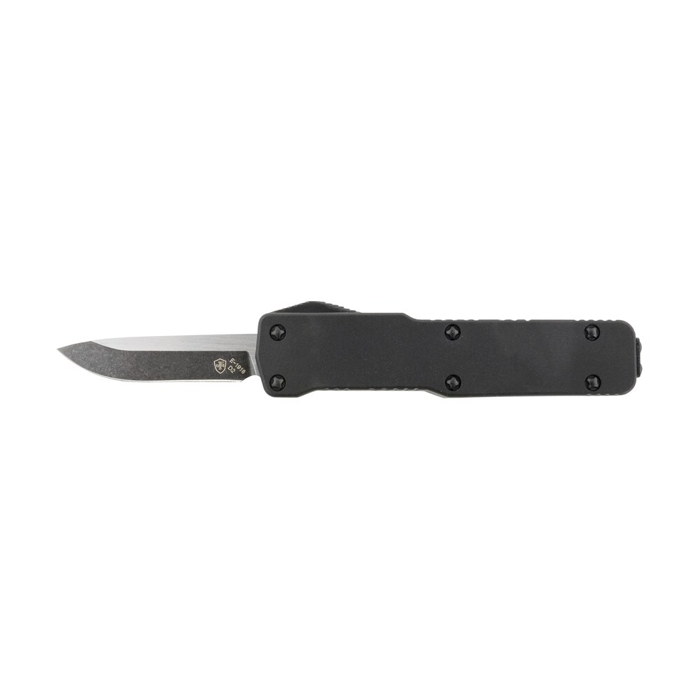 templar knife cabr321 premium lw micro 1.85" otf drop point plain black oxide stonewashed d2 steel blade, 3.50" black aluminum handle, california legal Templar Knife CABR321 Premium LW Micro 1.85" OTF Drop Point Plain Black Oxide Stonewashed D2 Sports South item 145745
