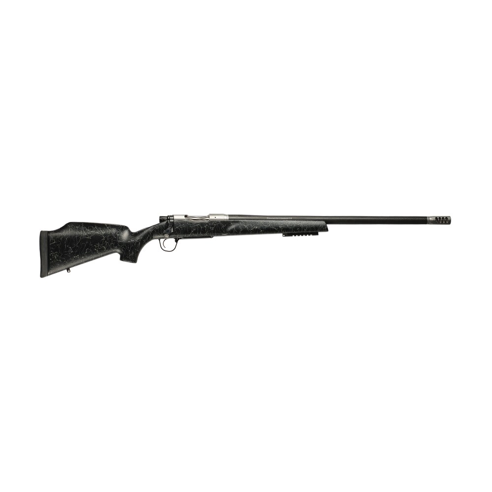 christensen arms 8011002501 traverse 375 h&h mag 3+1 22" threaded barrel, natural stainless, black with gray webbing stock Christensen Arms 8011002501 Traverse 375 H&H Mag 3+1 22" Threaded Sports South item 146073