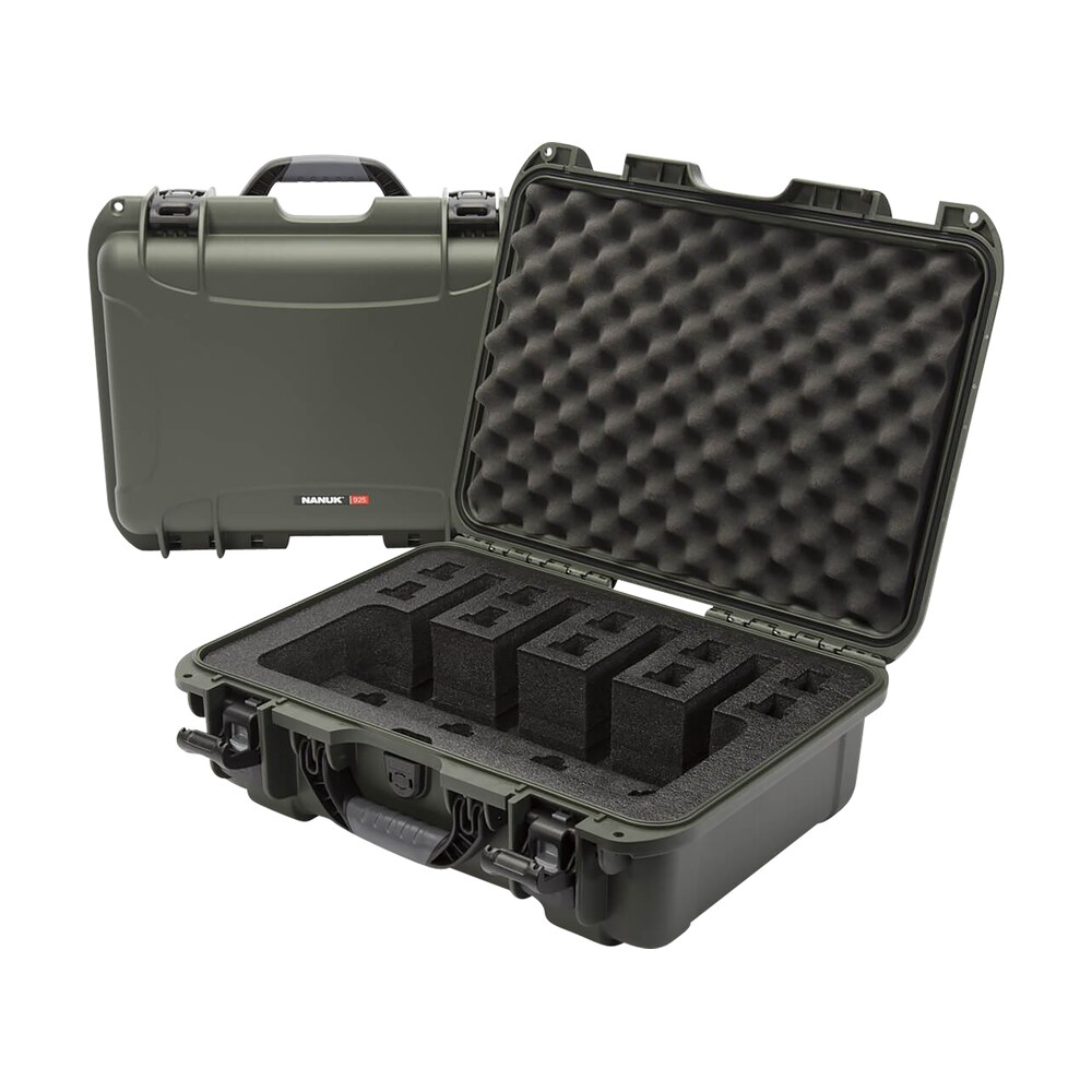 nanuk 9254up6 925 4 up pistol case waterproof olive resin w/ closed cell foam padding 17" l x 11.80" w x 6.40" h interior dimensions Nanuk 9254UP6 925 4 UP Pistol Case Waterproof Olive Resin Sports South item 146624