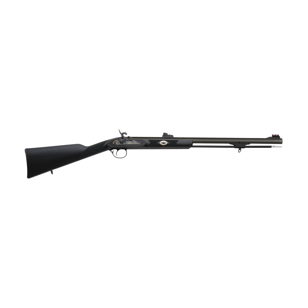 traditions r3300850 deerhunter 50 cal percussion 24" blued octagon barrel, black synthetic stock Traditions R3300850 Deerhunter 50 Cal Percussion 24" Blued Octagon Sports South item 146638