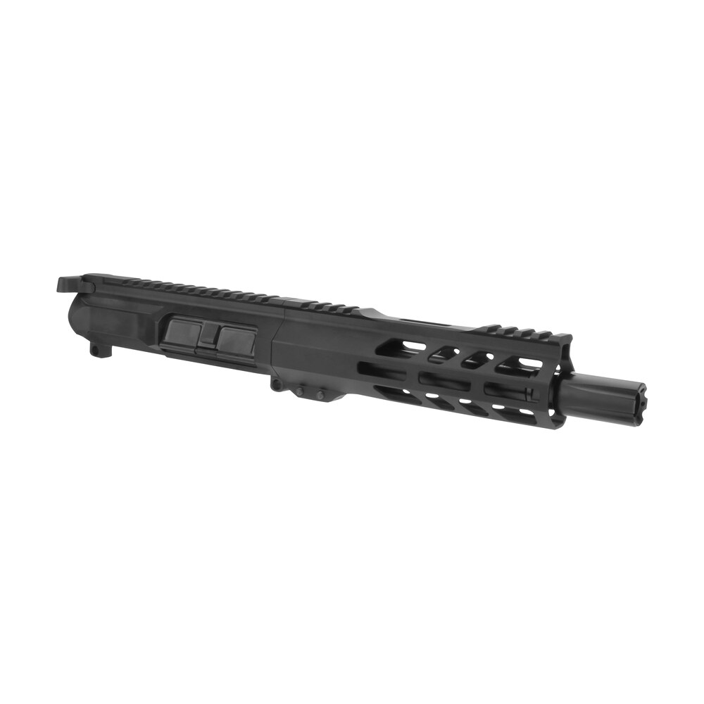 tacfire bu45acp7 pistol upper assembly 45 acp caliber with 7" black nitride barrel, black anodized 7075 t6 aluminum receiver for m lok handguard for ar platform includes bolt carrier group TacFire BU45ACP7 Pistol Upper Assembly 45 ACP Caliber Sports South item 146741