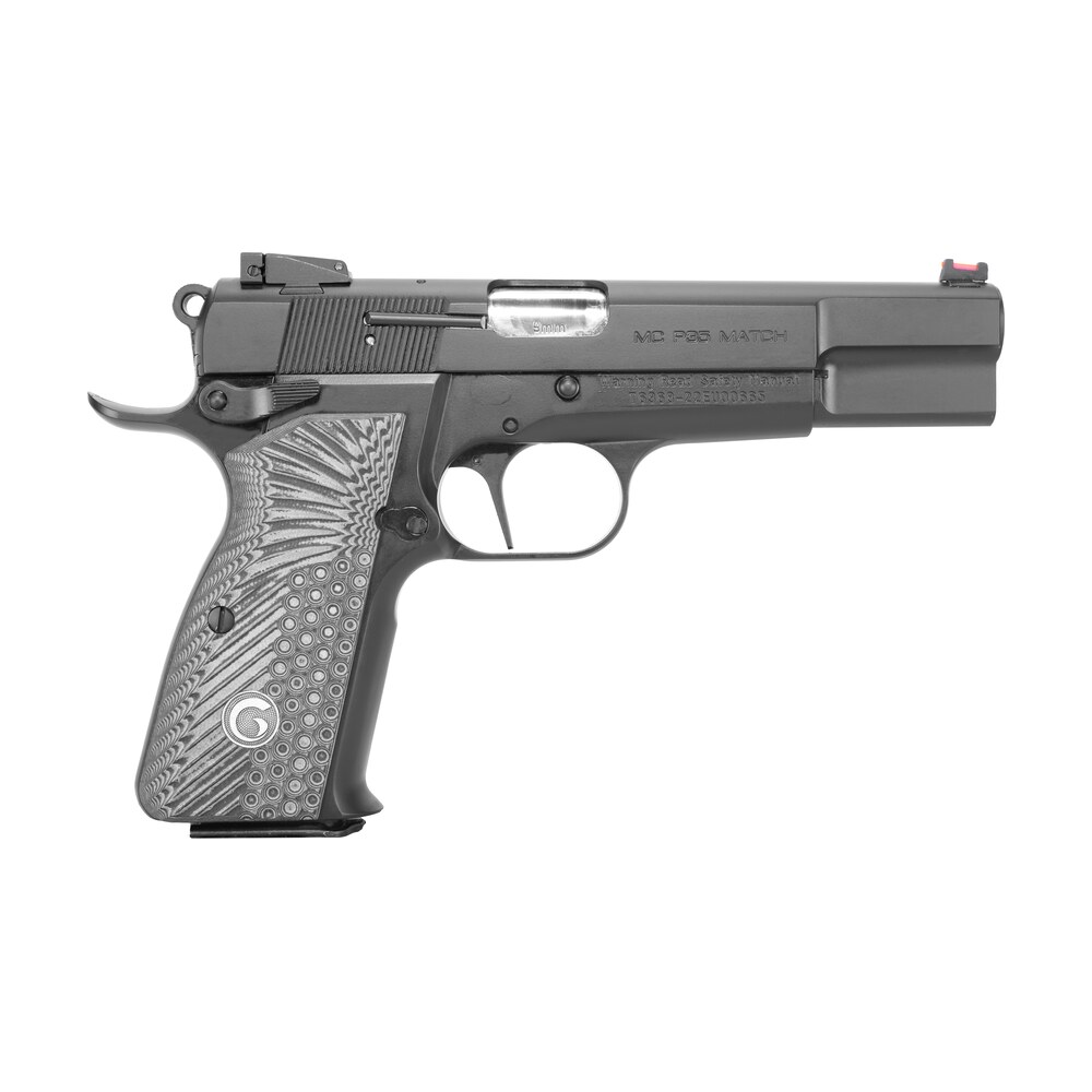 eaa girsan 390465 mcp 35 match 9mm luger 15+1, 4.87" stainless steel barrel, matte black serrated slide, matte black steel frame w/beavertail, black/gray checkered grip, ambidextrous EAA GIRSAN 390465 MCP 35 Match 9mm Luger 15+1, 4.87" Stainless Steel Sports South item 146968