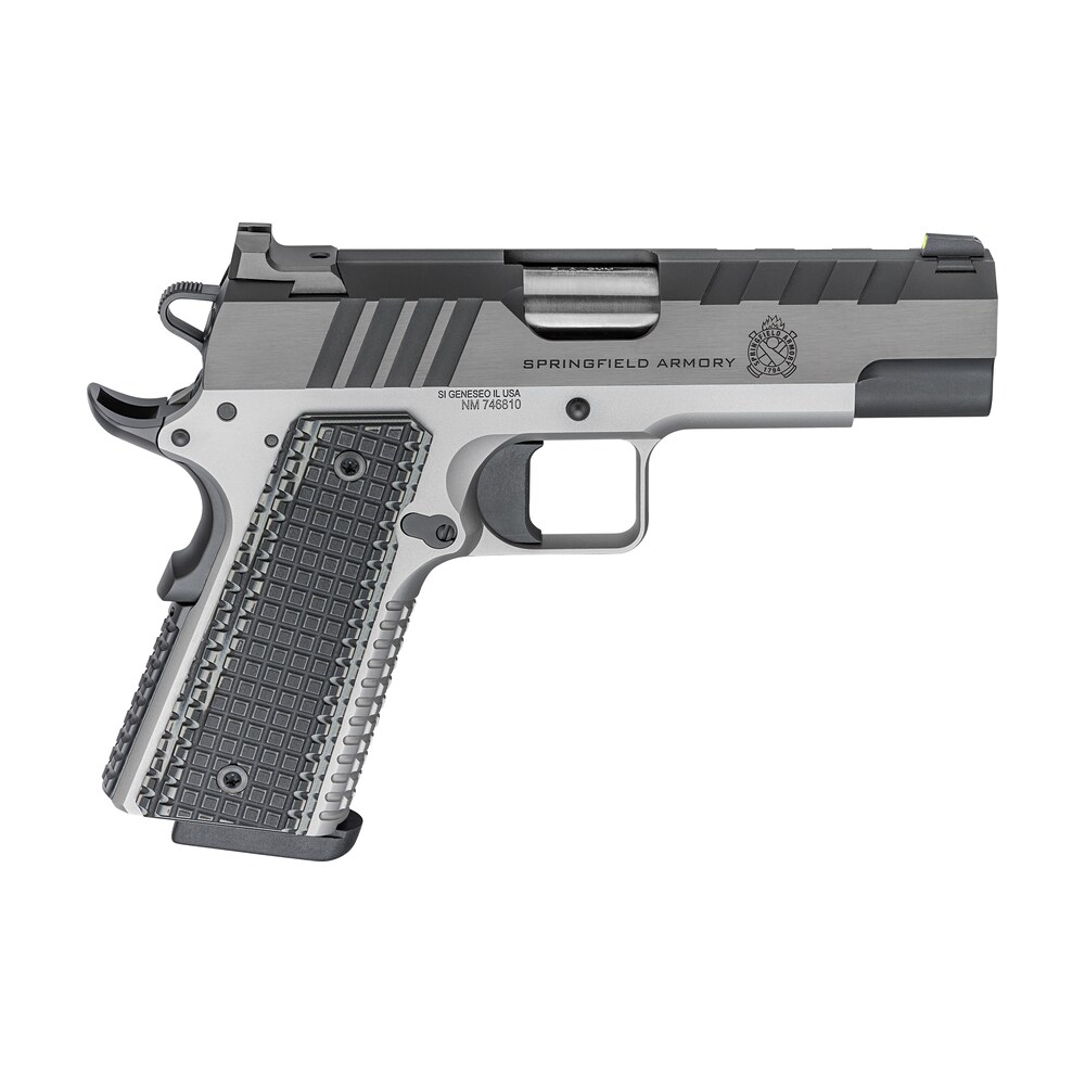 springfield armory px9217l 1911 emissary 9mm luger 9+1 4.25" bull barrel, stainless steel frame w/ beavertail, serrated blued carbon steel slide, black vz thin line g10 grip Springfield Armory PX9217L 1911 Emissary 9mm Luger 9+1 4.25" Bull Sports South item 147126