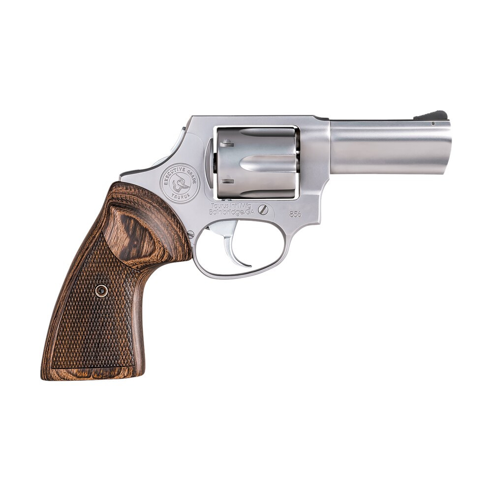 taurus 2 856ex39ch 856 executive grade small 38 special +p 6 shot 3" satin polished stainless steel barrel, cylinder & frame, altamont wood grip, concealed hammer Taurus 2-856EX39CH 856 Executive Grade Small 38 Special +P 6 Shot 3" Satin Polished Stainless Sports South item 147129