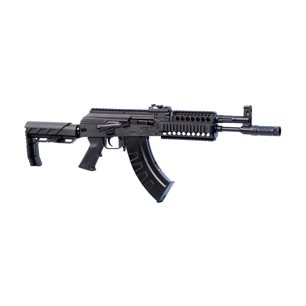 crosman cak1 full auto ak1 air rifle co2 177 28 rd, black smooth bore barrel, black synthetic folding adjustable stock w/quad mounting rail system, selector safety Crosman CAK1 Full Auto AK1 Air Rifle CO2 177 28 rd, Black Smooth Bore Sports South item 147233
