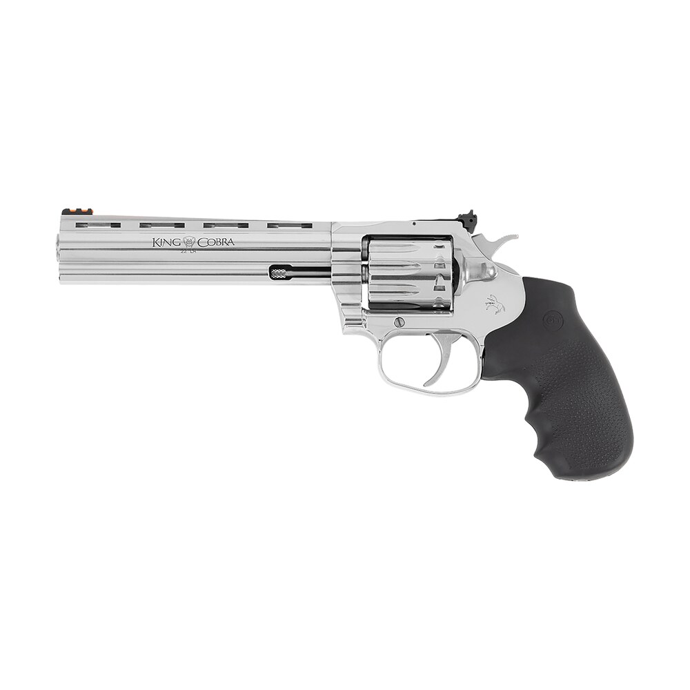 colt mfg kcobra22 sp6rfo king cobra target 22 lr 10rd 6" stainless steel barrel, cylinder & frame, black hogue overmolded grips Colt Mfg KCOBRA22-SP6RFO King Cobra Target 22 LR 10rd 6" Stainless Steel Sports South item 147401